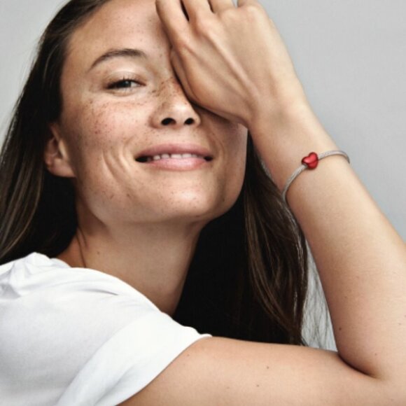 Pandora Metallic Red Heart Charm - Moments Bracelets - Sterling Silver & Enamel - Picture 5 of 6